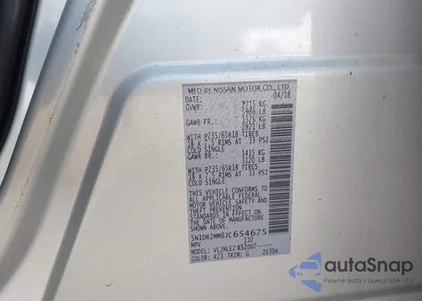 2018 Nissan Pathfinder Sv from USA, damaged, VIN 5N1DR2MM8JC654675